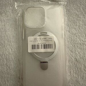 Elegant Silver Phone Case with Rotating Ring